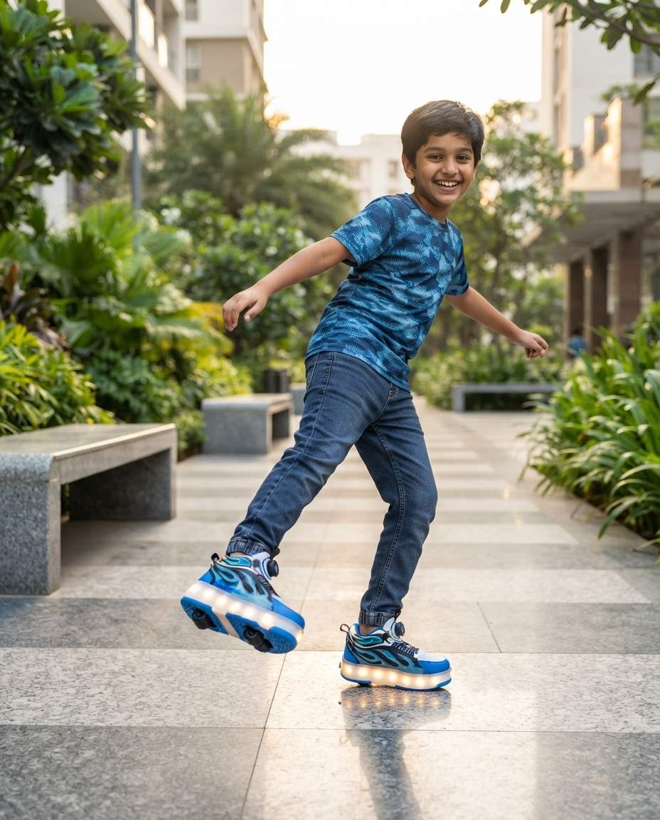 Wheely Roller Skates Shoes for Boys and Girls - 2-in-1 Skate Shoes and Sneakers for Kids Fun and Stylish