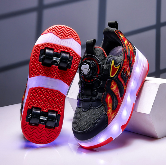 Wheely RED Roller skate shoes for kids.