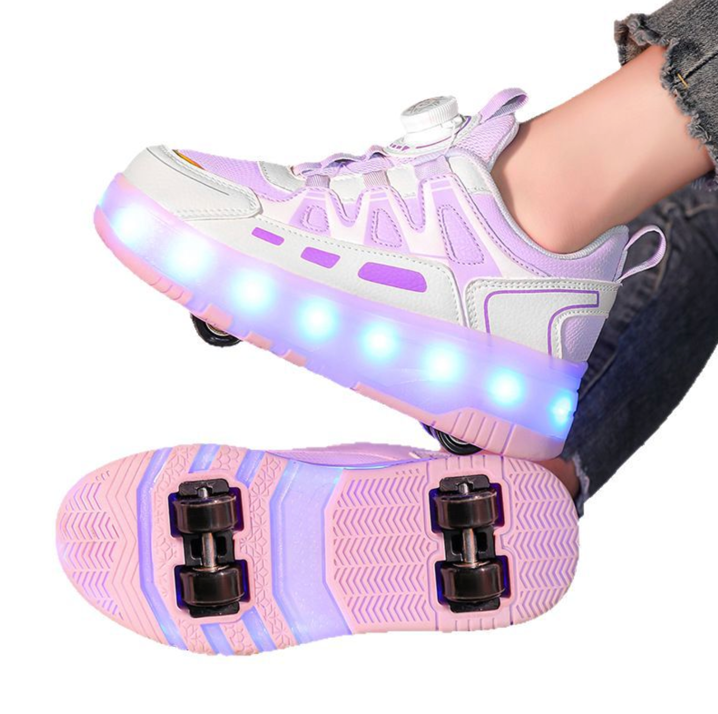 Wheely PINK Roller skate shoes for kids.