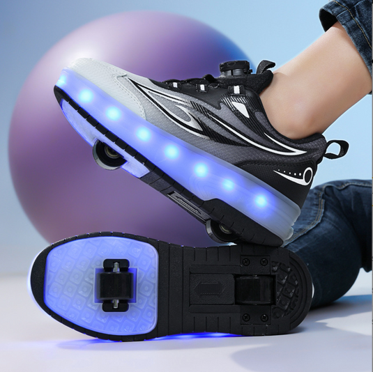Wheely Black Roller skate shoes for kids.