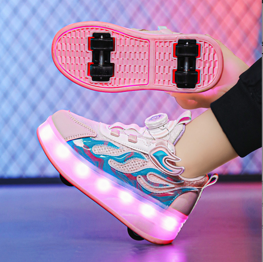 Wheely Pink Roller skate shoes for kids.