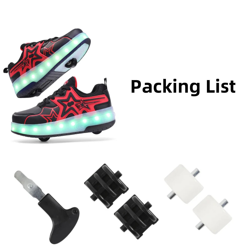 Wheely Roller Skates Shoes for Boys and Girls - 2-in-1 Skate Shoes and Sneakers for Kids Fun and Stylish
