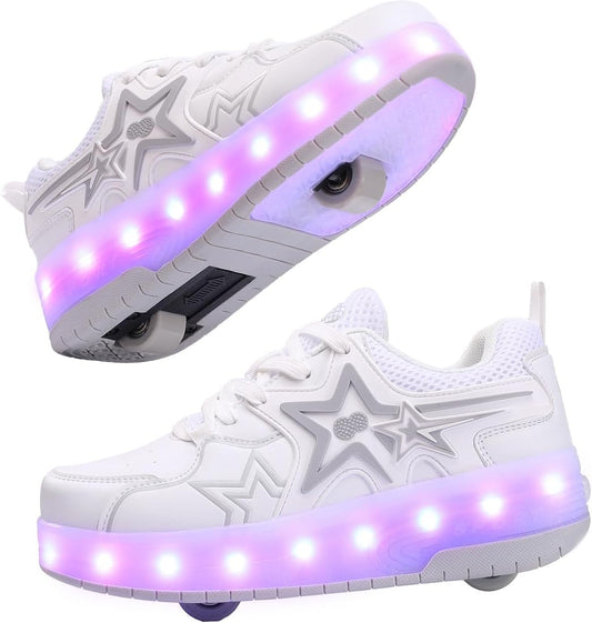 Wheely Roller Shoes for Kids Boys Girls Fashion Fun Wheels Sneakers Children Roller Skate Shoes
