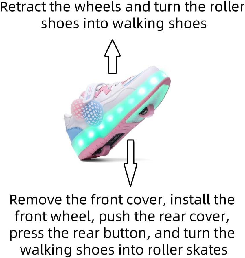 Wheely Roller Skates Shoes for Boys and Girls - 2-in-1 Skate Shoes and Sneakers for Kids Fun and Stylish