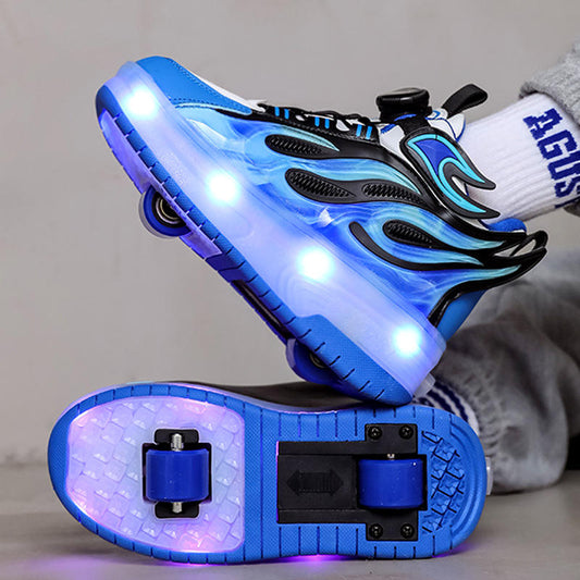 Wheely Roller Skates Shoes for Boys and Girls - 2-in-1 Skate Shoes and Sneakers for Kids Fun and Stylish