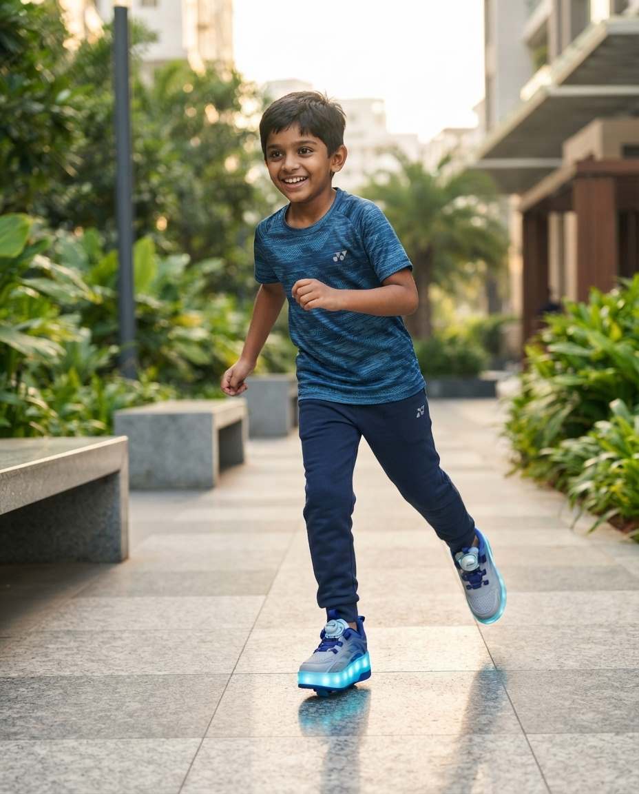 Wheely Roller Skates Shoes for Boys and Girls - 2-in-1 Skate Shoes and Sneakers for Kids Fun and Stylish
