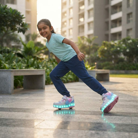 Wheely Roller Skates Shoes for Boys and Girls - 2-in-1 Skate Shoes and Sneakers for Kids Fun and Stylish