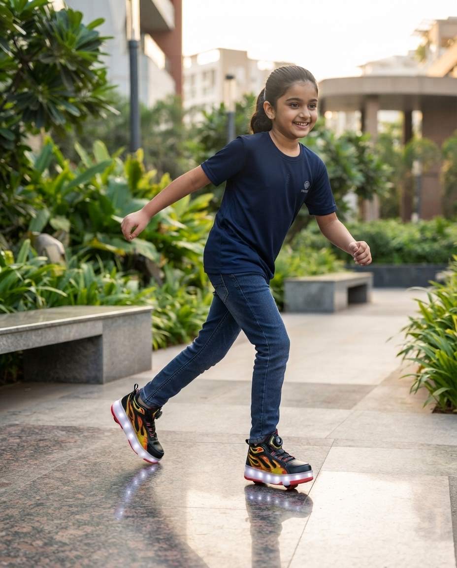 Wheely Roller Skates Shoes for Boys and Girls - 2-in-1 Skate Shoes and Sneakers for Kids Fun and Stylish