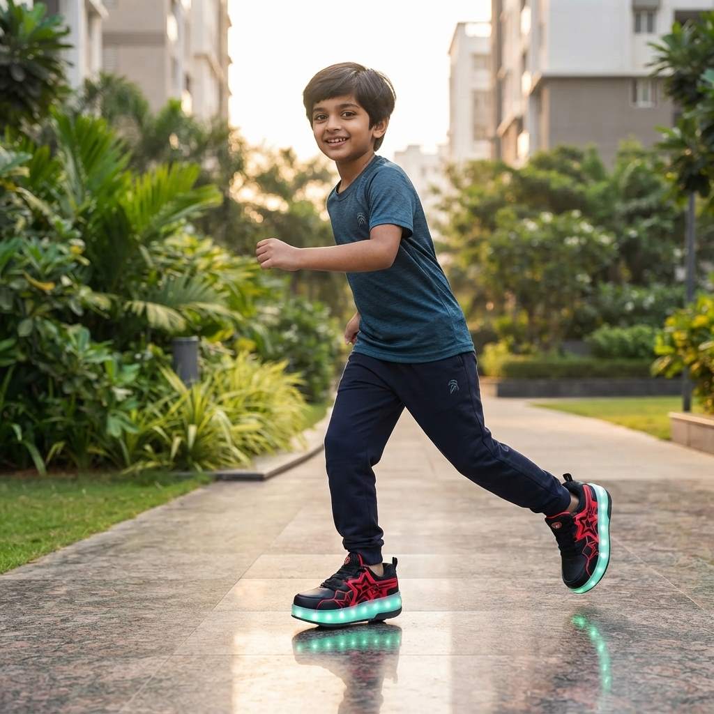 Wheely Roller Skates Shoes for Boys and Girls - 2-in-1 Skate Shoes and Sneakers for Kids Fun and Stylish