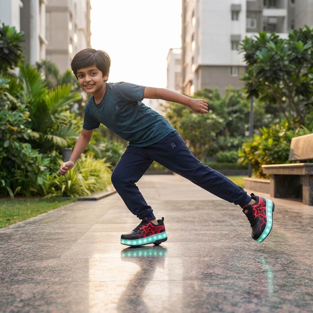 Wheely Roller Skates Shoes for Boys and Girls - 2-in-1 Skate Shoes and Sneakers for Kids Fun and Stylish
