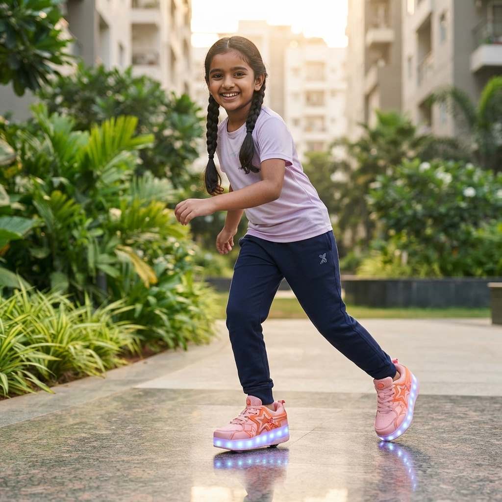 Wheely Roller Skates Shoes for Boys and Girls - 2-in-1 Skate Shoes and Sneakers for Kids Fun and Stylish