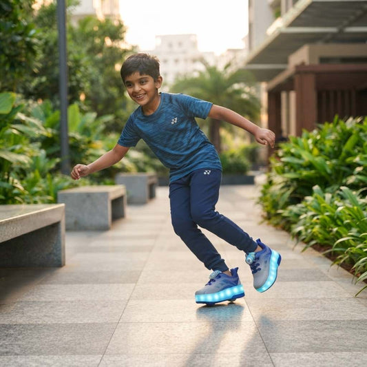 Wheely Roller Skates Shoes for Boys and Girls - 2-in-1 Skate Shoes and Sneakers for Kids Fun and Stylish