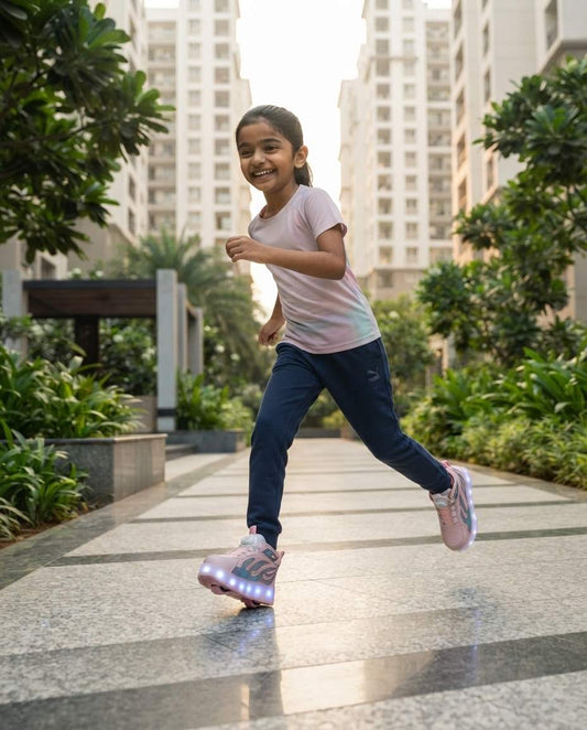 Wheely Roller Skates Shoes for Boys and Girls - 2-in-1 Skate Shoes and Sneakers for Kids Fun and Stylish