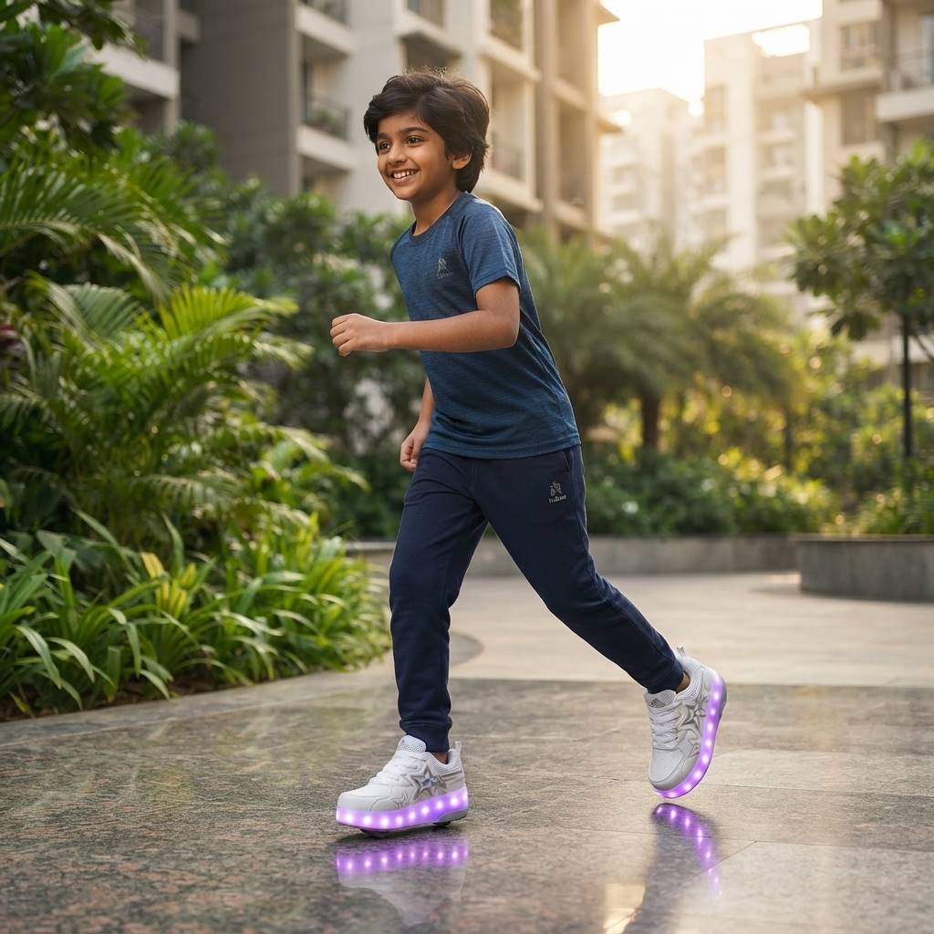 Wheely Roller Shoes for Kids Boys Girls Fashion Fun Wheels Sneakers Children Roller Skate Shoes
