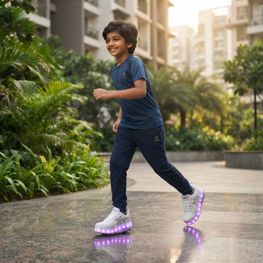 Wheely Roller Shoes for Kids Boys Girls Fashion Fun Wheels Sneakers Children Roller Skate Shoes