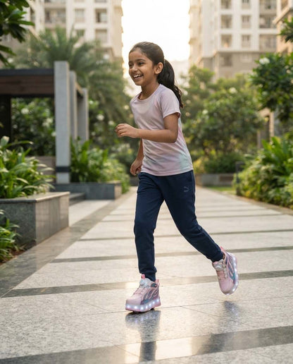 Wheely Roller Skates Shoes for Boys and Girls - 2-in-1 Skate Shoes and Sneakers for Kids Fun and Stylish