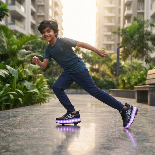 Wheely Roller Skates Shoes for Boys and Girls - 2-in-1 Skate Shoes and Sneakers for Kids Fun and Stylish