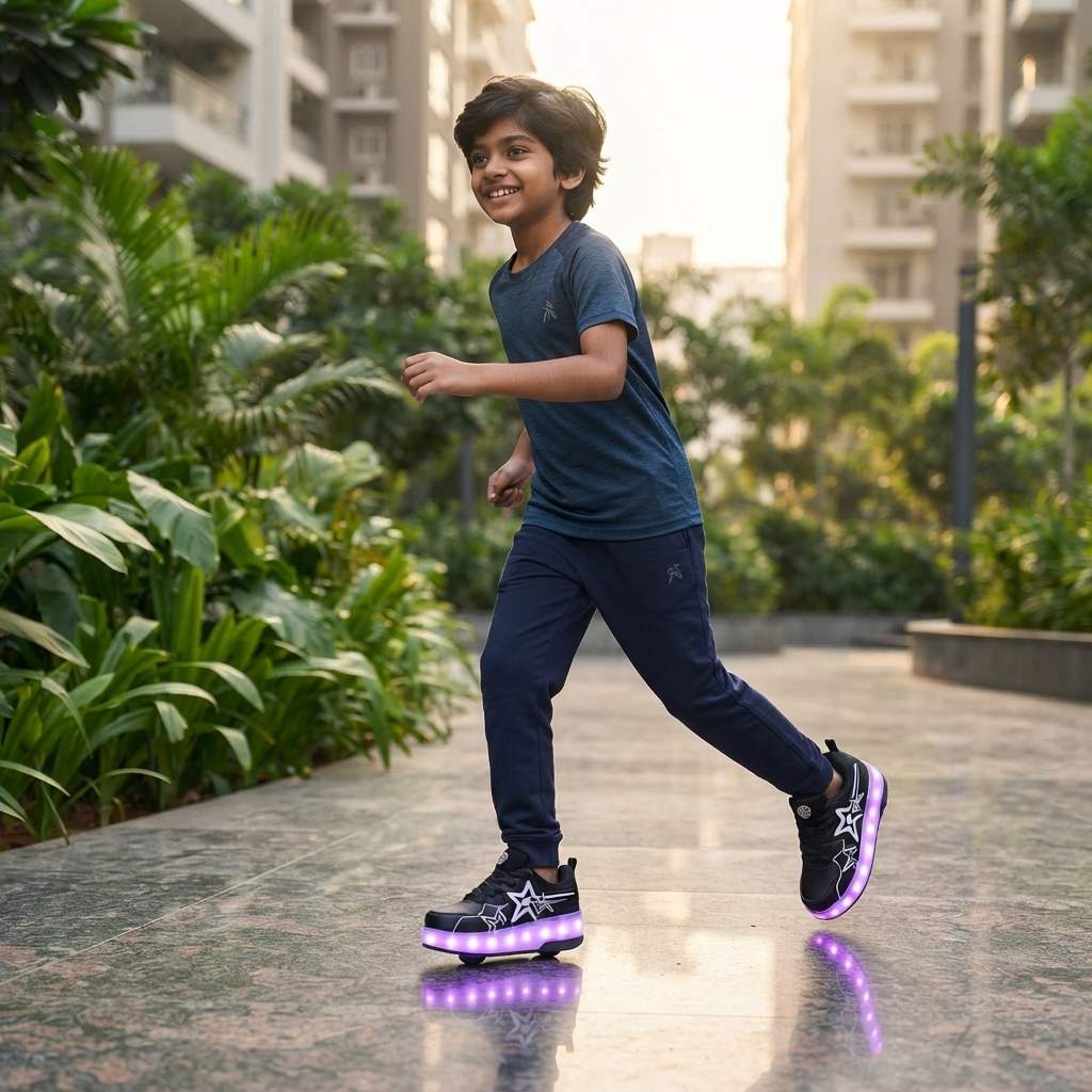 Wheely Roller Skates Shoes for Boys and Girls - 2-in-1 Skate Shoes and Sneakers for Kids Fun and Stylish