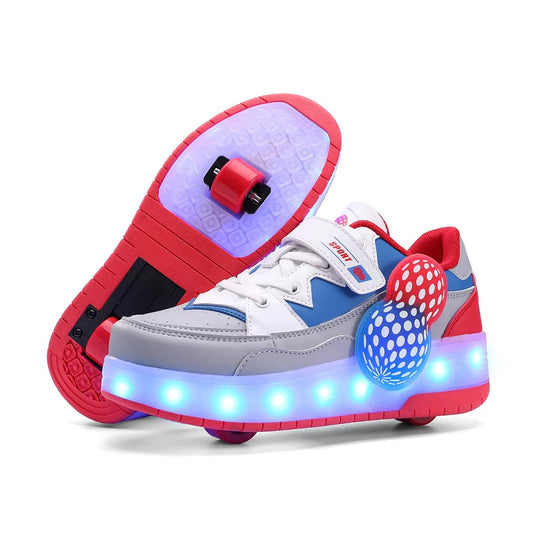 Roller Skates Shoes for Boys and Girls - 2-in-1 Skate Shoes and Sneakers for Kids Fun and Stylish