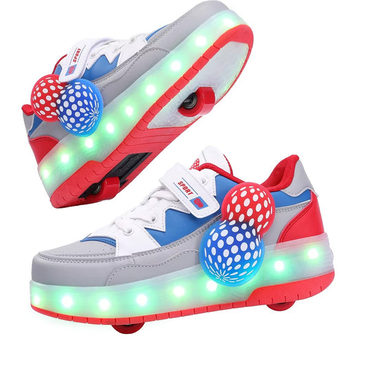 Roller Skates Shoes for Boys and Girls - 2-in-1 Skate Shoes and Sneakers for Kids Fun and Stylish