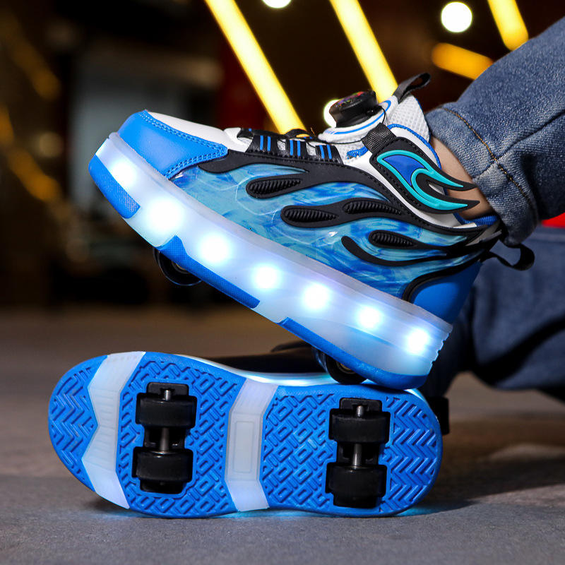 Wheely Roller Skates Shoes for Boys and Girls - 2-in-1 Skate Shoes and Sneakers for Kids Fun and Stylish