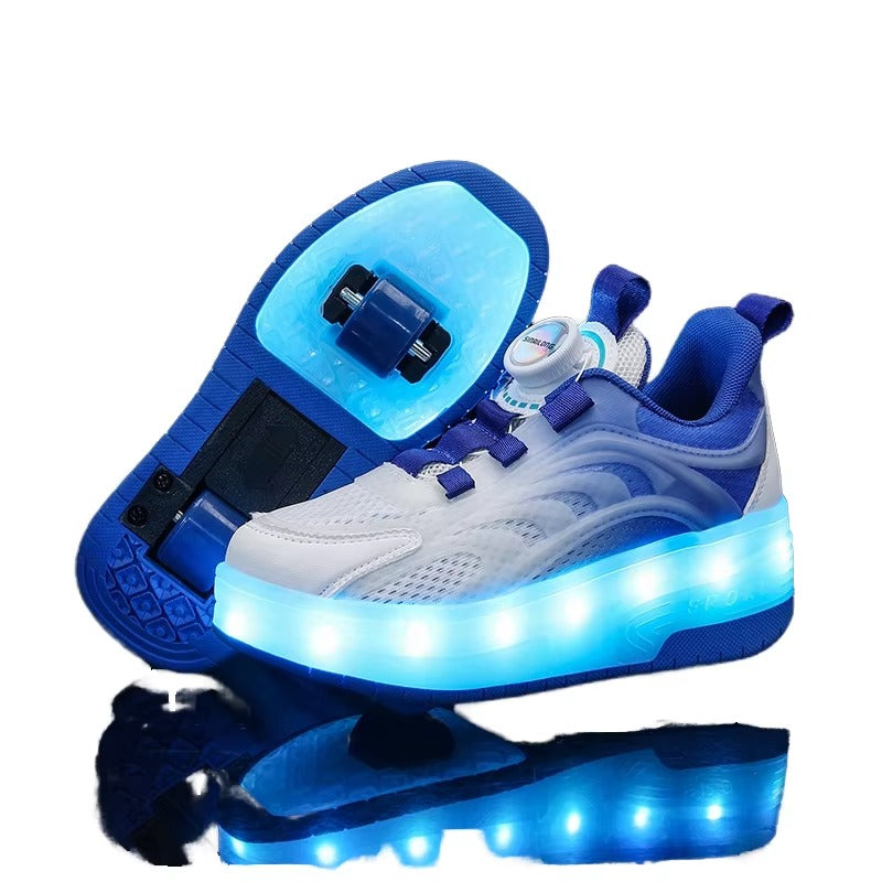 Wheely Roller Skates Shoes for Boys and Girls - 2-in-1 Skate Shoes and Sneakers for Kids Fun and Stylish
