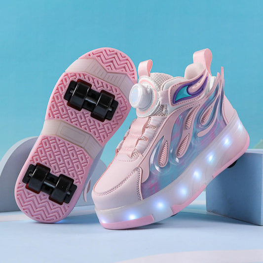 Wheely Roller Skates Shoes for Boys and Girls - 2-in-1 Skate Shoes and Sneakers for Kids Fun and Stylish