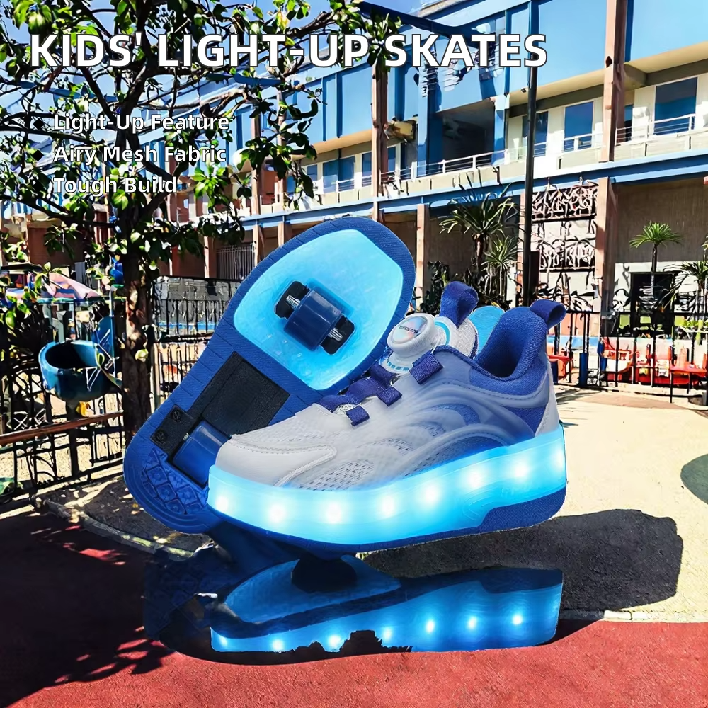 Wheely Roller Skates Shoes for Boys and Girls - 2-in-1 Skate Shoes and Sneakers for Kids Fun and Stylish