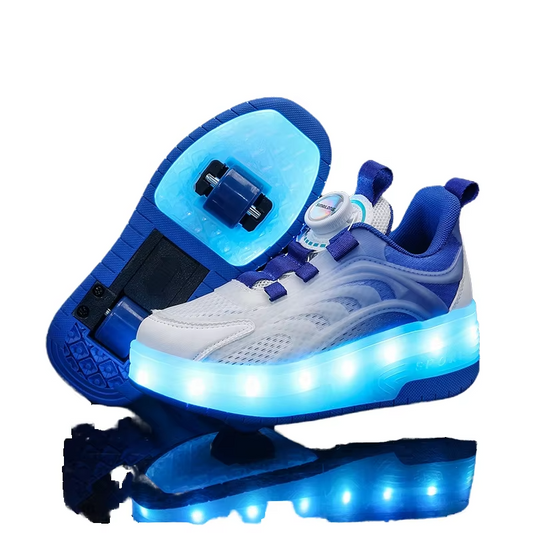 Wheely Roller Skates Shoes for Boys and Girls - 2-in-1 Skate Shoes and Sneakers for Kids Fun and Stylish