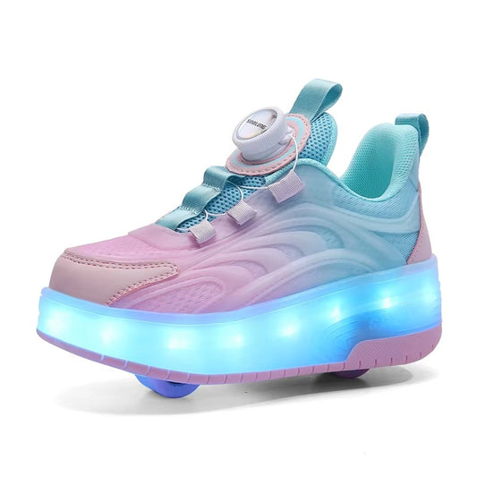 Wheely Roller Skates Shoes for Boys and Girls - 2-in-1 Skate Shoes and Sneakers for Kids Fun and Stylish
