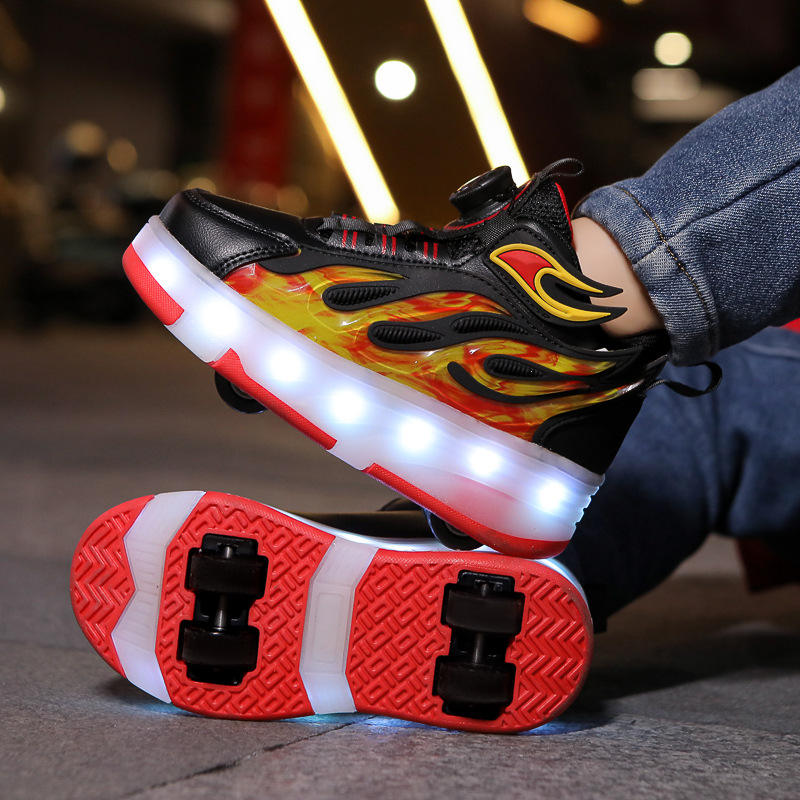 Wheely Roller Skates Shoes for Boys and Girls - 2-in-1 Skate Shoes and Sneakers for Kids Fun and Stylish