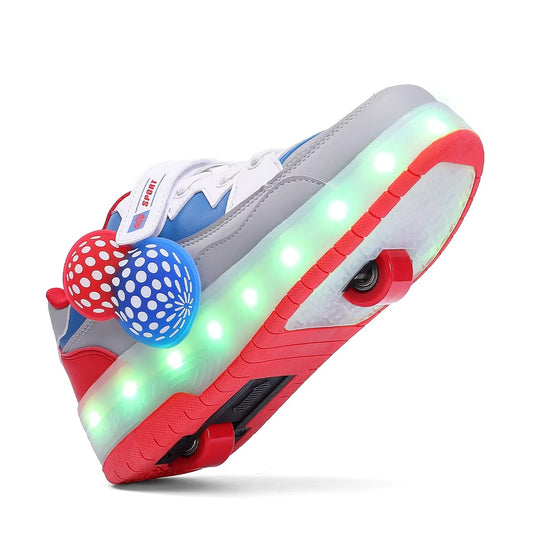 Roller Skates Shoes for Boys and Girls - 2-in-1 Skate Shoes and Sneakers for Kids Fun and Stylish