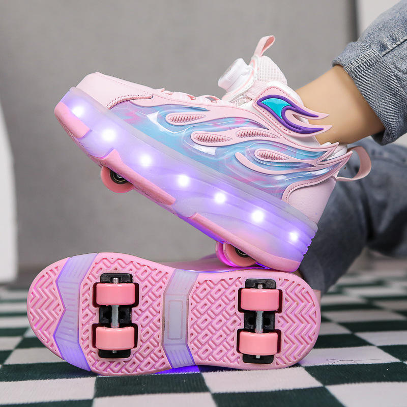Wheely Roller Skates Shoes for Boys and Girls - 2-in-1 Skate Shoes and Sneakers for Kids Fun and Stylish