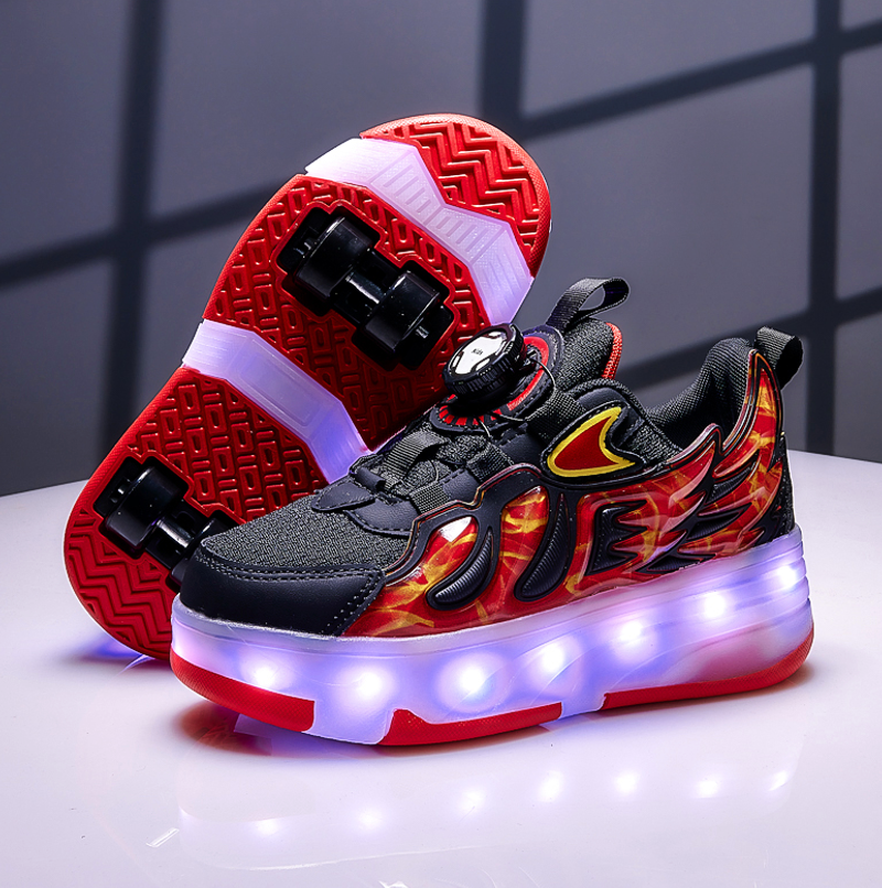 Wheely RED Roller skate shoes for kids.