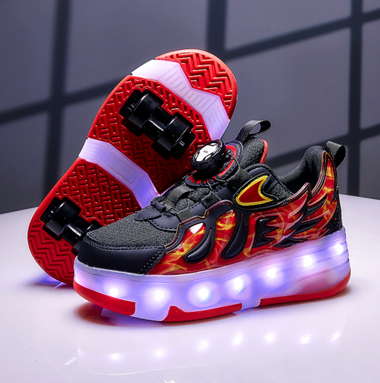 Wheely RED Roller skate shoes for kids.