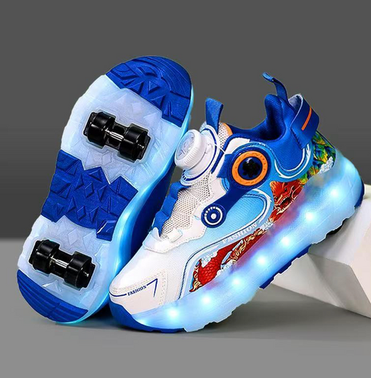 Wheely RED Roller skate shoes for kids.