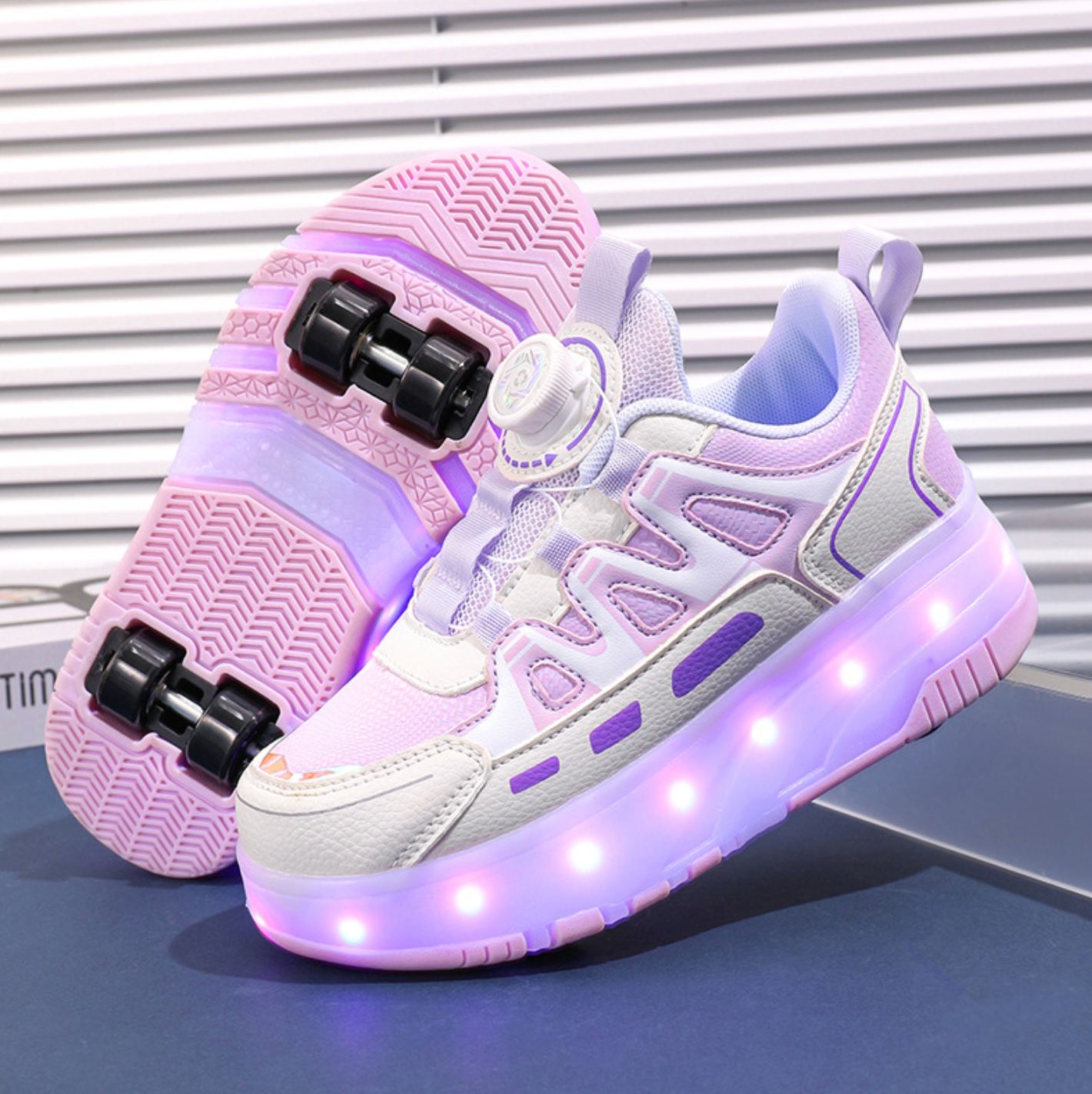 Wheely PINK Roller skate shoes for kids.