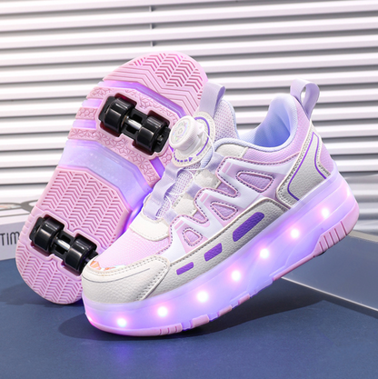Wheely PINK Roller skate shoes for kids.