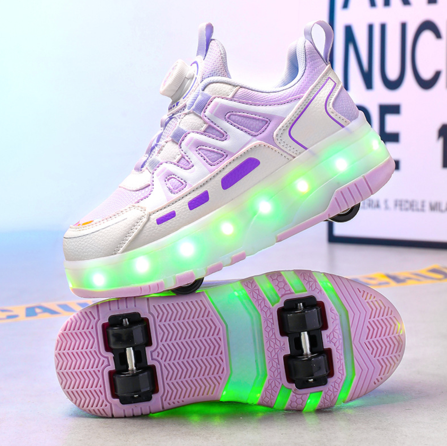 Wheely PINK Roller skate shoes for kids.