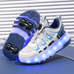 Wheely WHITE And BLUE Roller skate shoes for kids.