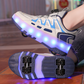 Wheely WHITE And BLUE Roller skate shoes for kids.