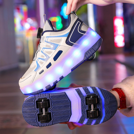 Wheely WHITE And BLUE Roller skate shoes for kids.