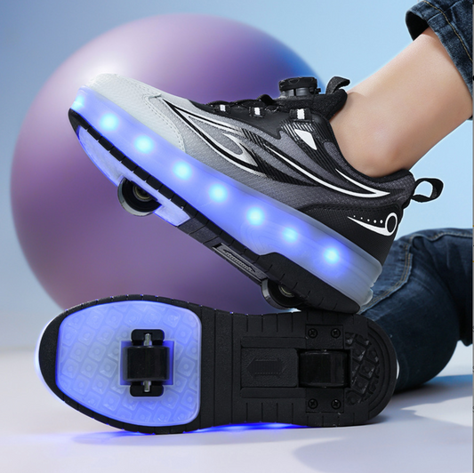 Wheely Black Roller skate shoes for kids.