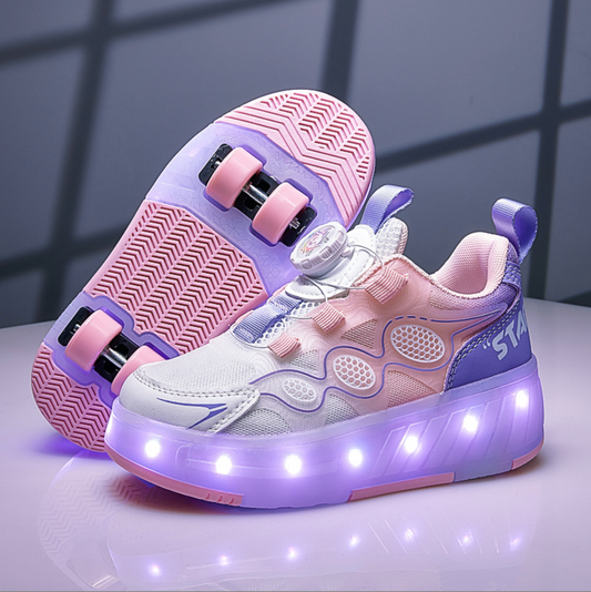 Wheely Pink Roller skate shoes for kids.