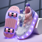 Wheely Pink Roller skate shoes for kids.