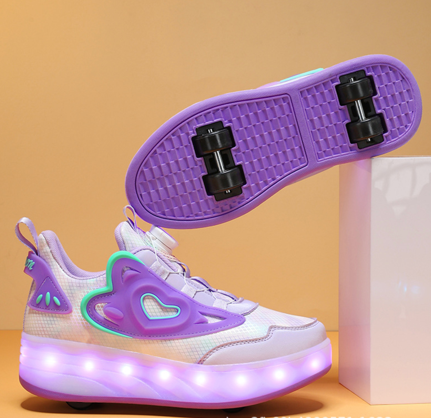 Wheely Purple Roller skate shoes for kids.