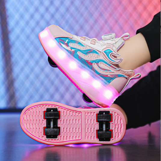Wheely Pink Roller skate shoes for kids.