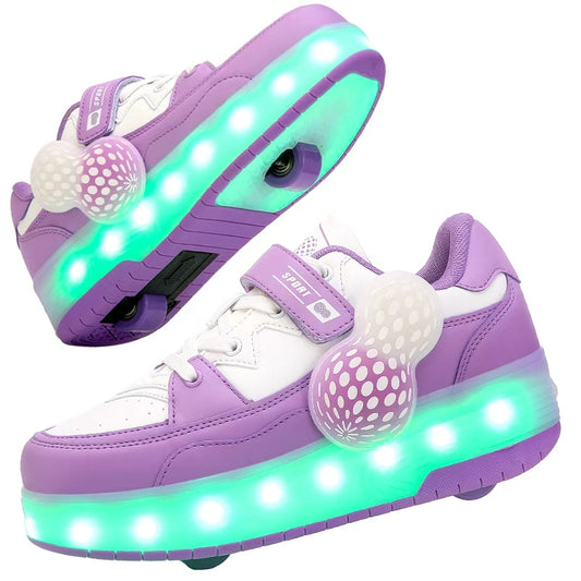 Wheely Roller Skates Shoes for Boys and Girls - 2-in-1 Skate Shoes and Sneakers for Kids Fun and Stylish