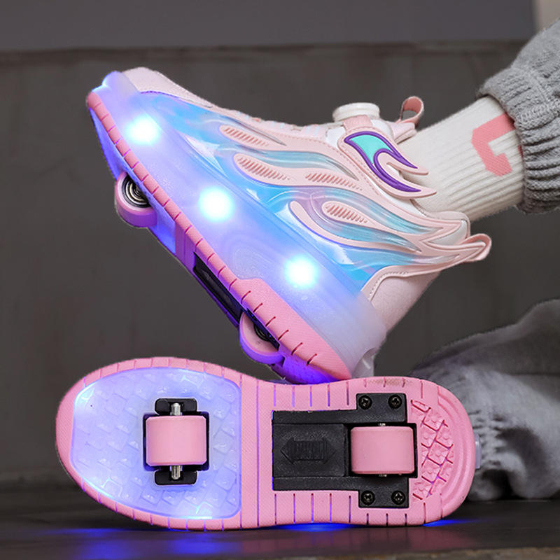 Wheely Roller Skates Shoes for Boys and Girls - 2-in-1 Skate Shoes and Sneakers for Kids Fun and Stylish